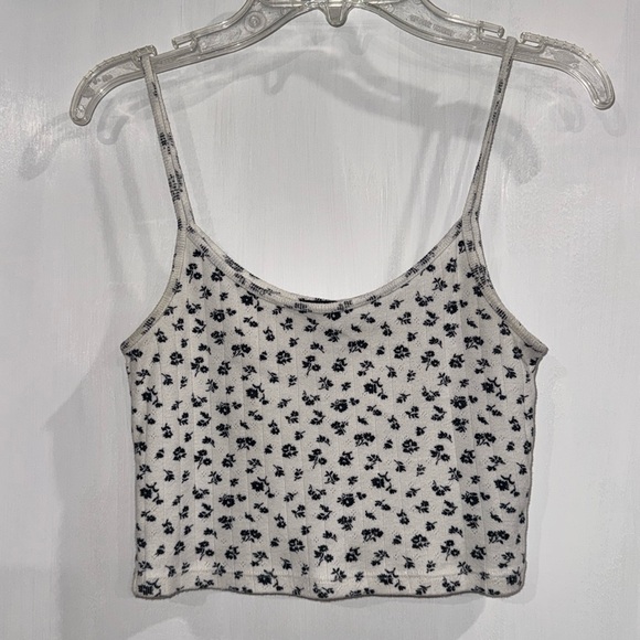 Brandy Melville Tops - Brandy Melville Black & White Floral Skylar Tank